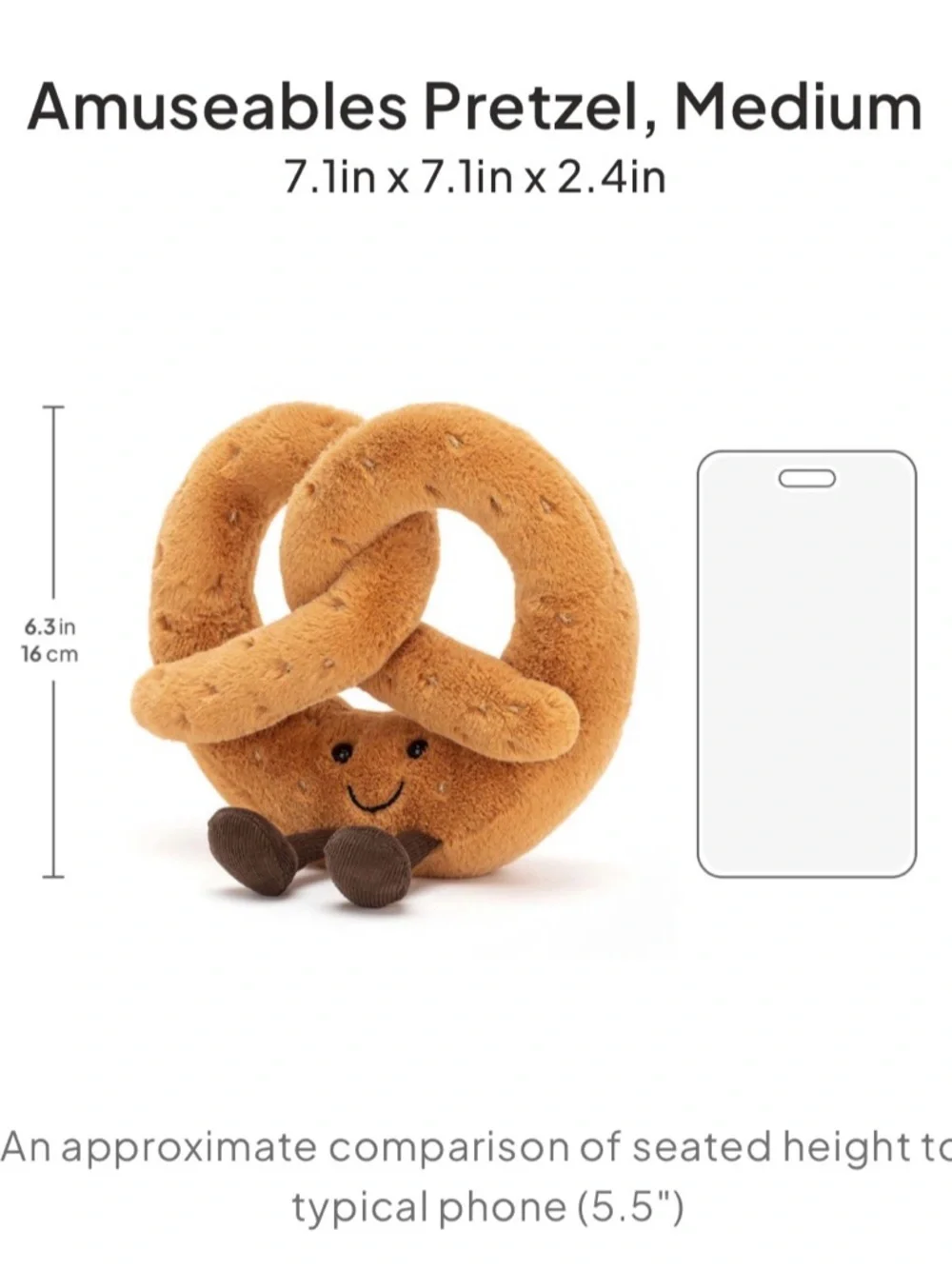 Jellycat amuseables Pretzel - Picture 6 of 6
